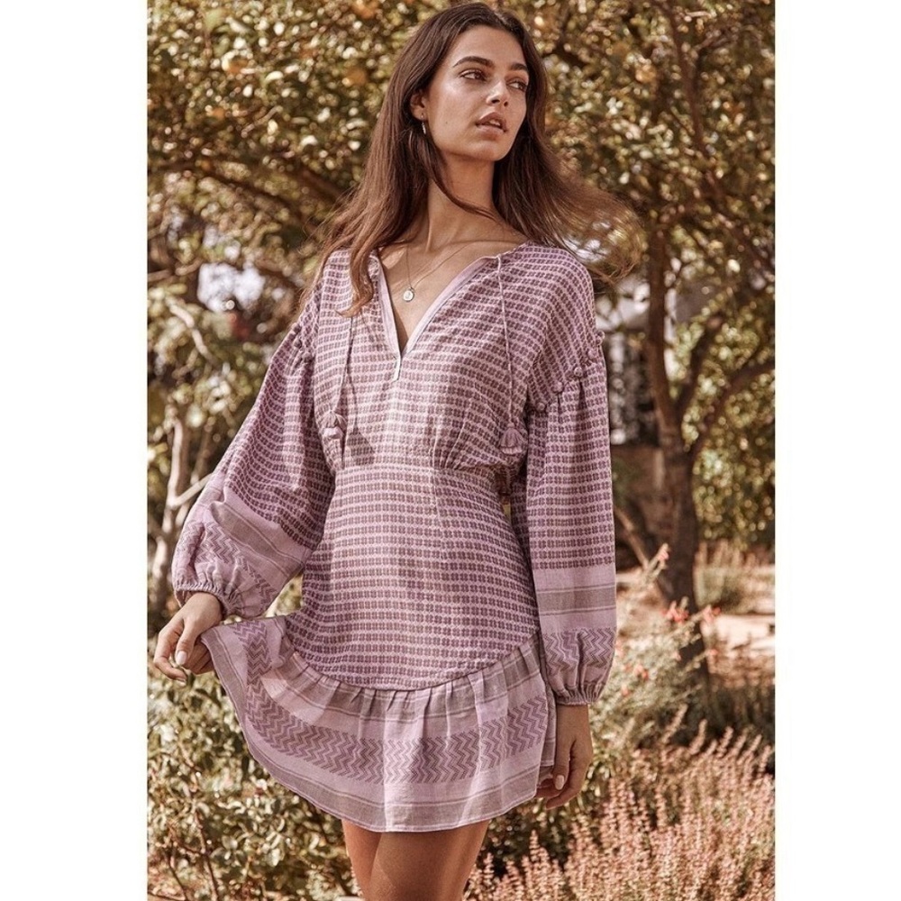 Saylor Purple Plaid Long Sleeve Dress